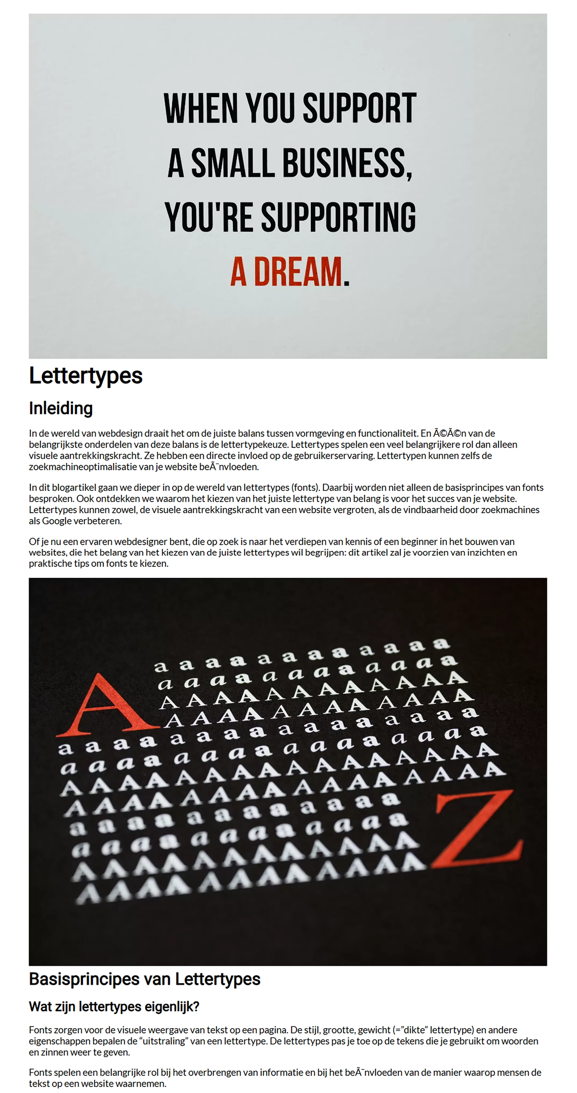 Uitgelichte afbeelding blog "Lettertypes kiezen voor je website"