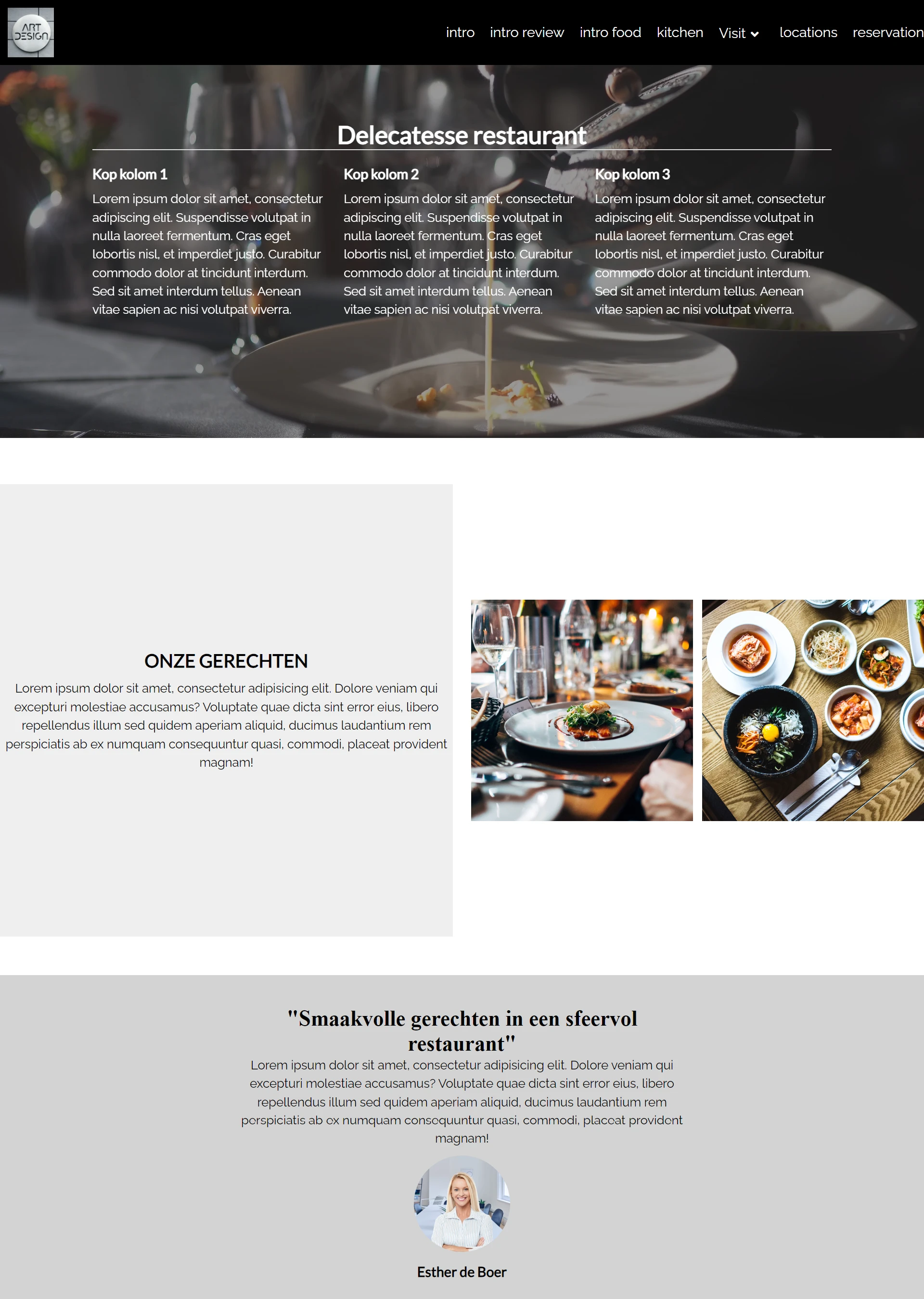 Uitgelichte afbeelding Restaurant voorbeeld ontwerpp